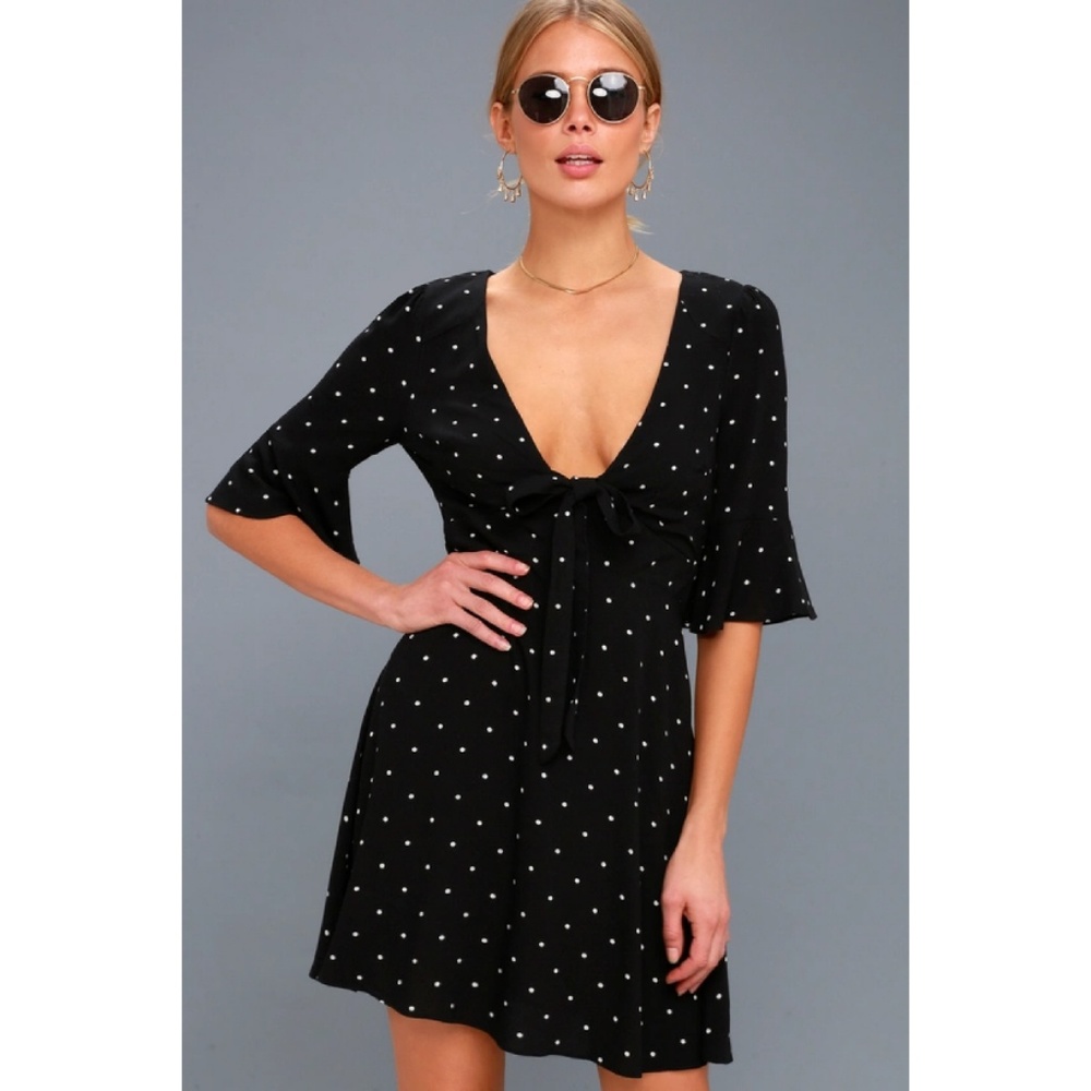 Free People Polka Mini Swing Dress XS